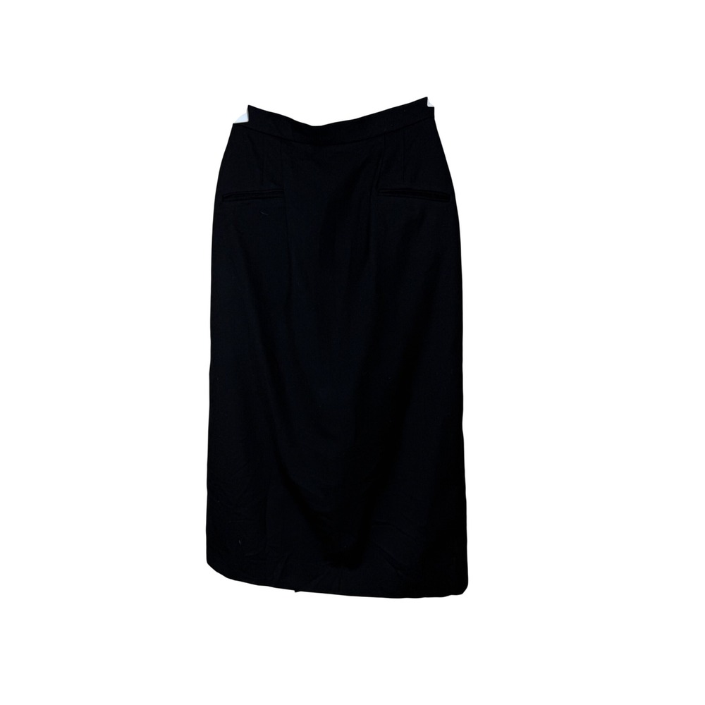 Talbots‎ Black 100% Pure Wool Pencil Skirt Made in USA Size 8 Vintage Midi Lined
